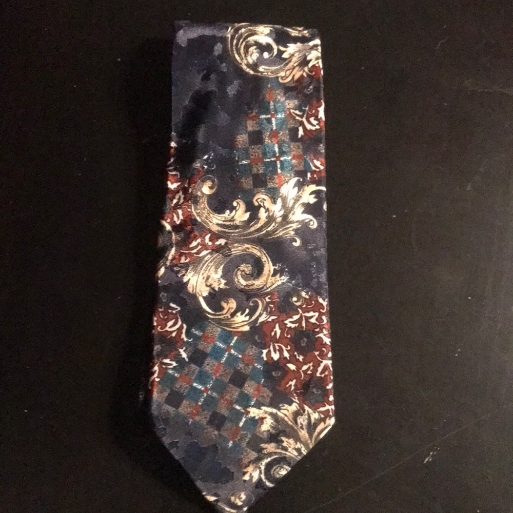 Adolfo dark blue designed tie